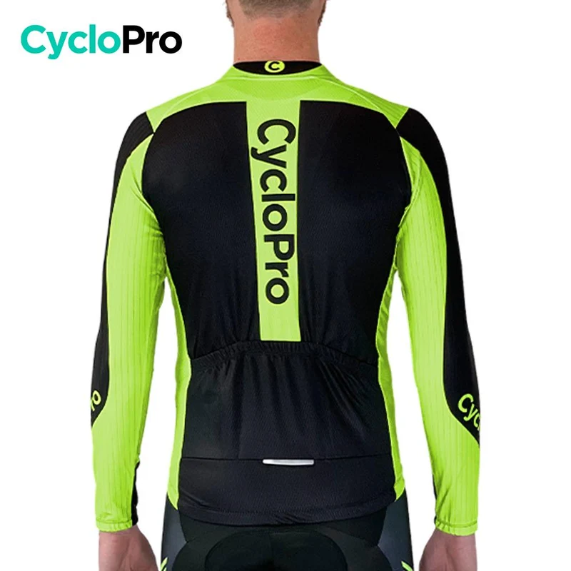 MAILLOT LONG DE CYCLISME VERT - HIVER - FLASH+
