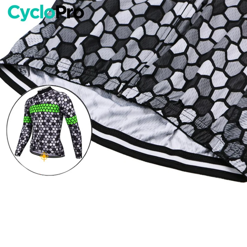 MAILLOT LONG DE CYCLISME VERT - HIVER - ATMOSPHERE+