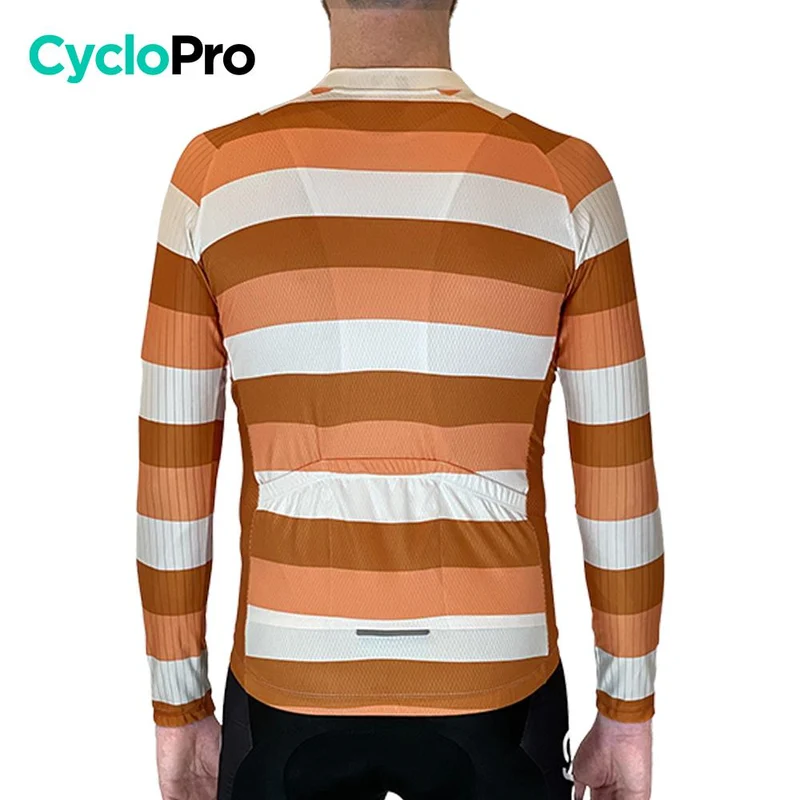 MAILLOT LONG DE CYCLISME ORANGE - HIVER - ÉVASION+