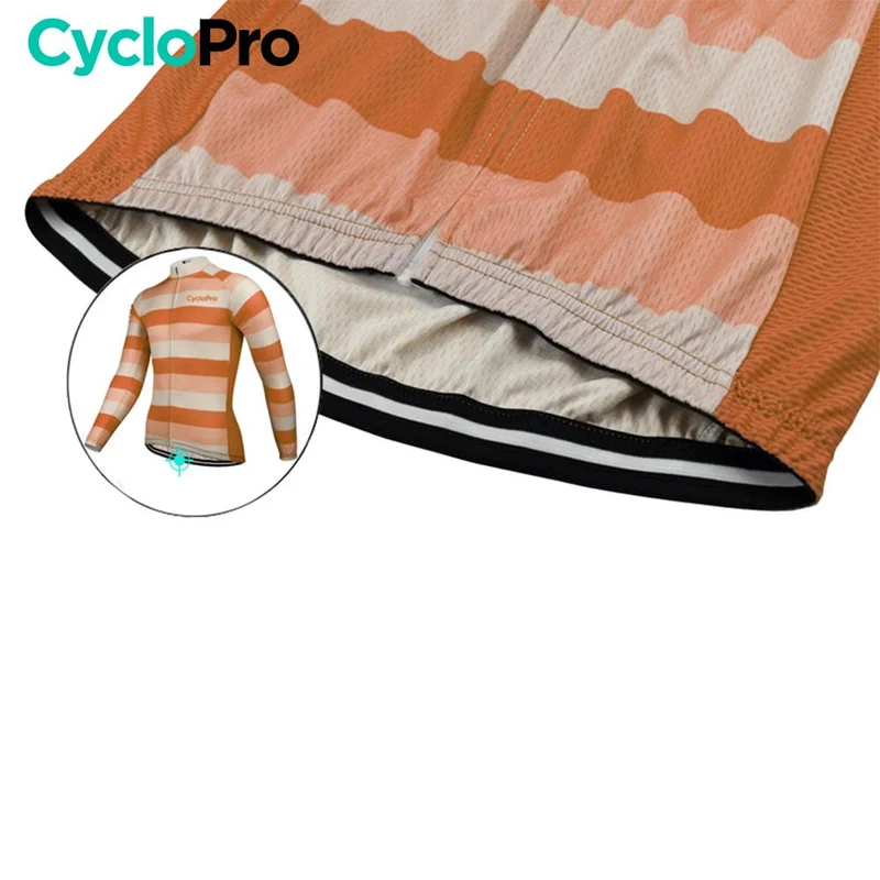 MAILLOT LONG DE CYCLISME ORANGE - HIVER - ÉVASION+
