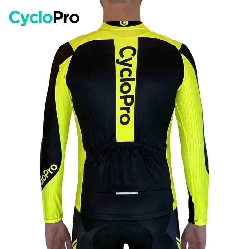 MAILLOT LONG DE CYCLISME JAUNE FLUO - HIVER - FLASH+