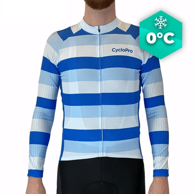 MAILLOT LONG DE CYCLISME BLEU - HIVER - ÉVASION+