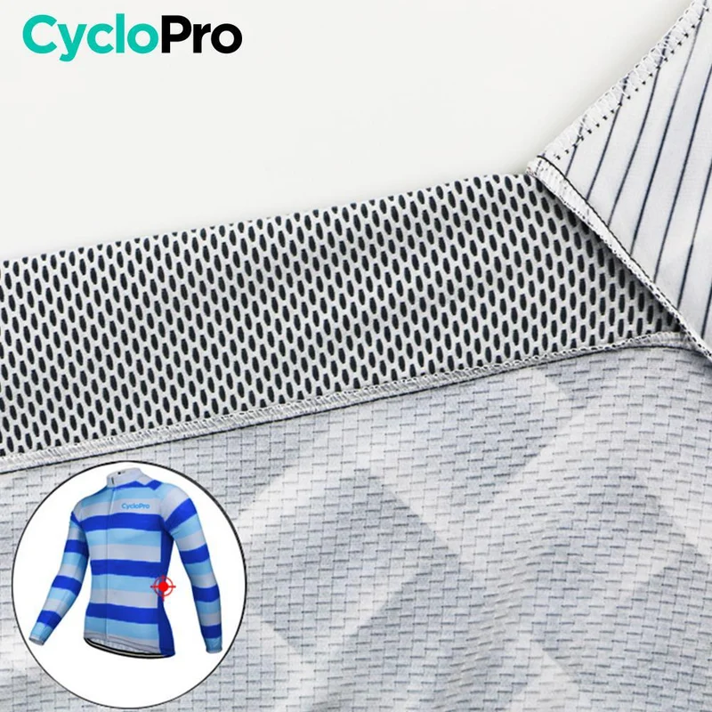 MAILLOT LONG DE CYCLISME BLEU - HIVER - ÉVASION+