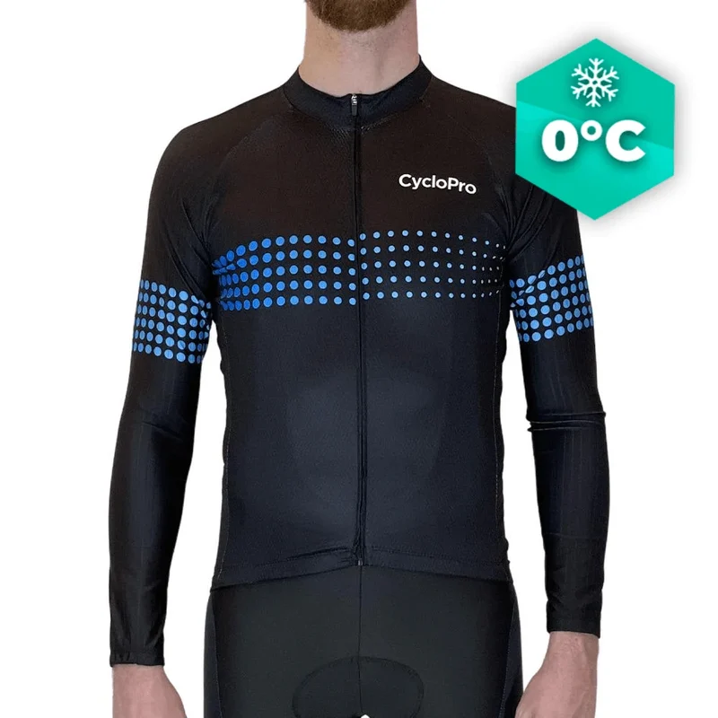 MAILLOT LONG DE CYCLISME BLEU - HIVER - LIBERTY+