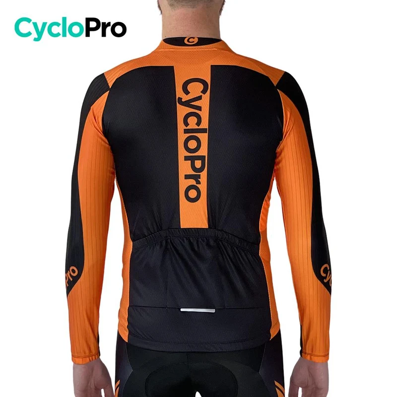 MAILLOT LONG DE CYCLISME ORANGE - AUTOMNE - FLASH+