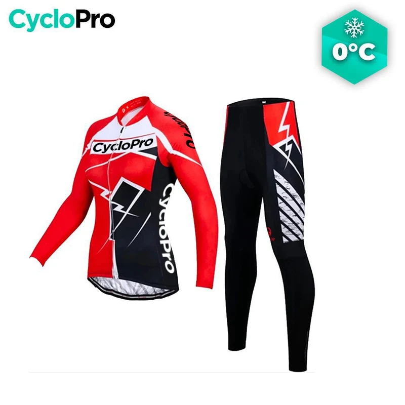 Tenue Vélo Femme Hiver Rouge - Confort+