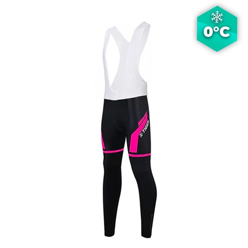 COLLANT CYCLISTE POUR FEMMES NOIRE ET ROSE - HIVER