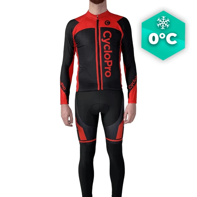 Tenue cycliste hiver rouge - Flash+