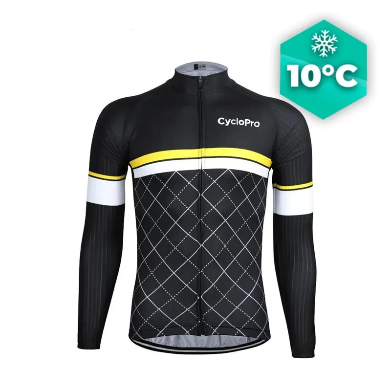 MAILLOT LONG DE CYCLISME JAUNE - AUTOMNE - ROAD+