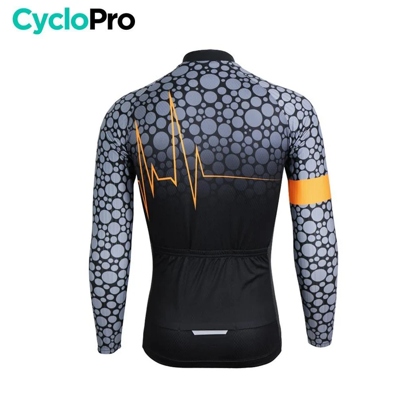MAILLOT LONG DE CYCLISME ORANGE - AUTOMNE - PULSATION+