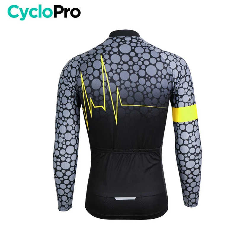 MAILLOT LONG DE CYCLISME JAUNE - AUTOMNE - PULSATION+