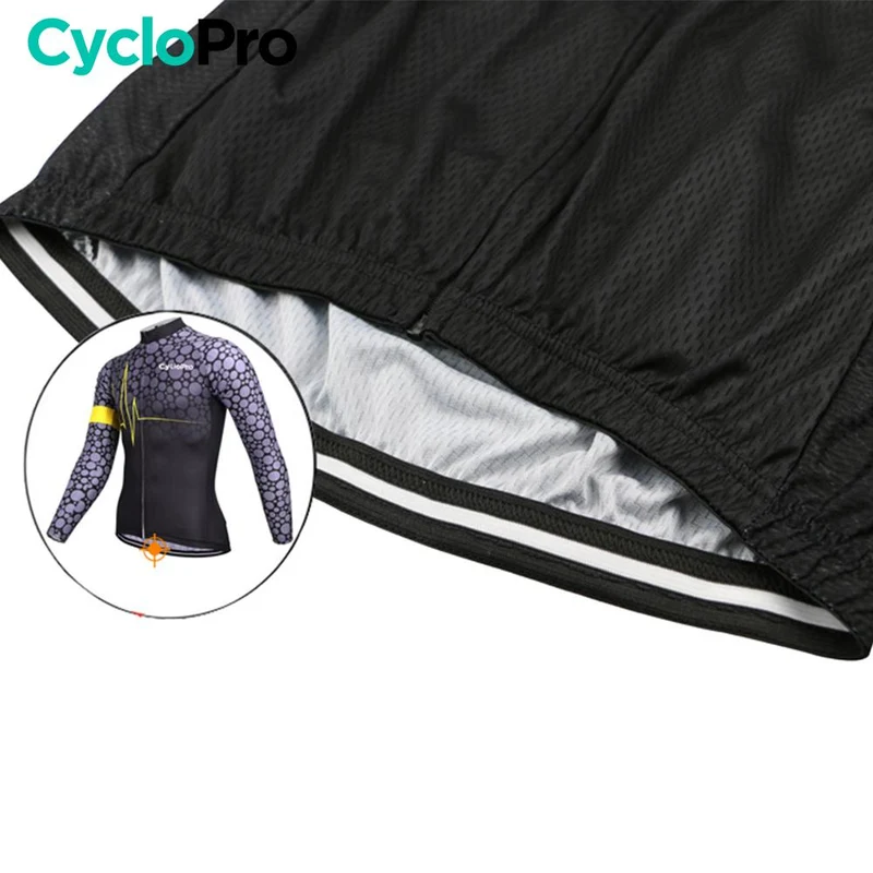 MAILLOT LONG DE CYCLISME JAUNE - AUTOMNE - PULSATION+