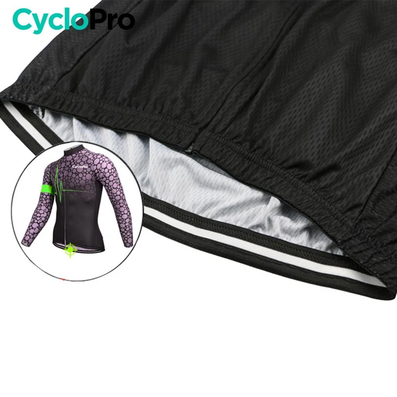 MAILLOT LONG DE CYCLISME VERT - AUTOMNE - PULSATION+