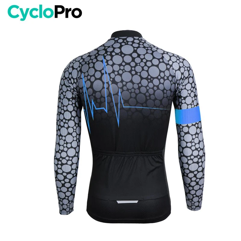 MAILLOT LONG DE CYCLISME BLEU - AUTOMNE - PULSATION+