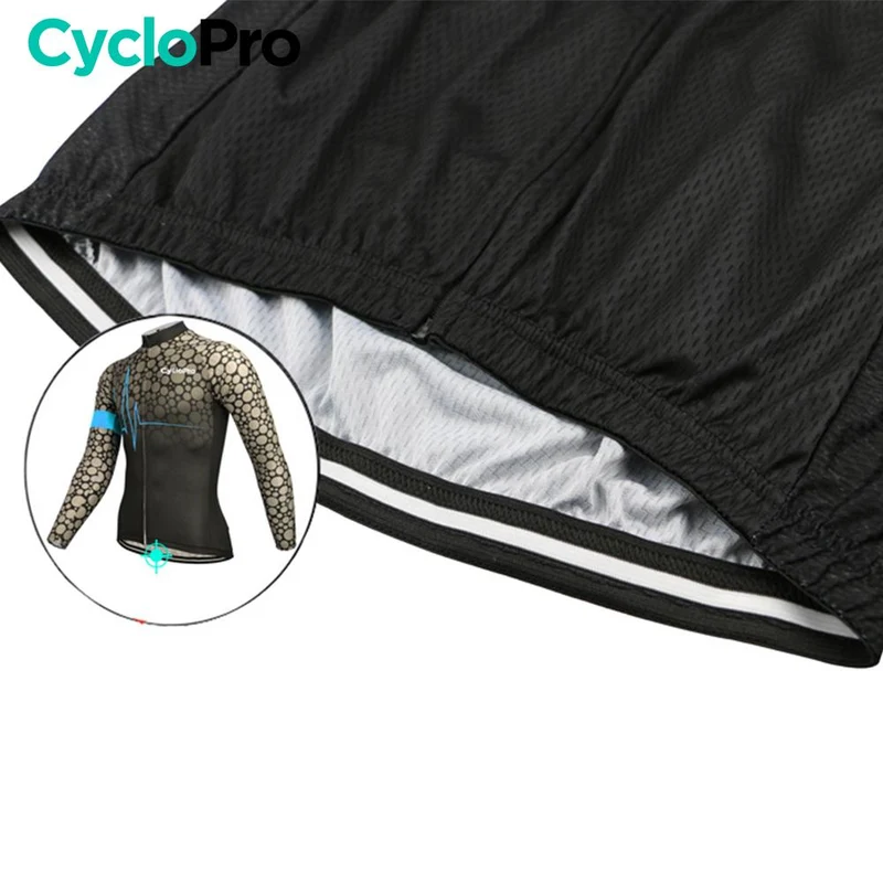 MAILLOT LONG DE CYCLISME BLEU - AUTOMNE - PULSATION+