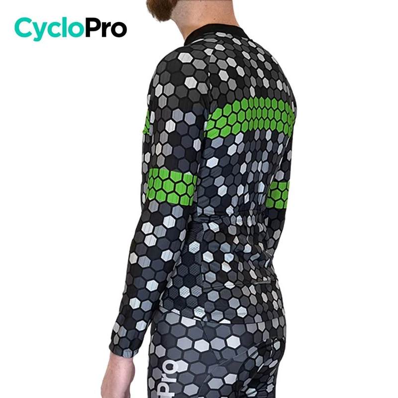 MAILLOT LONG DE CYCLISME VERT - AUTOMNE - ATMOSPHERE+