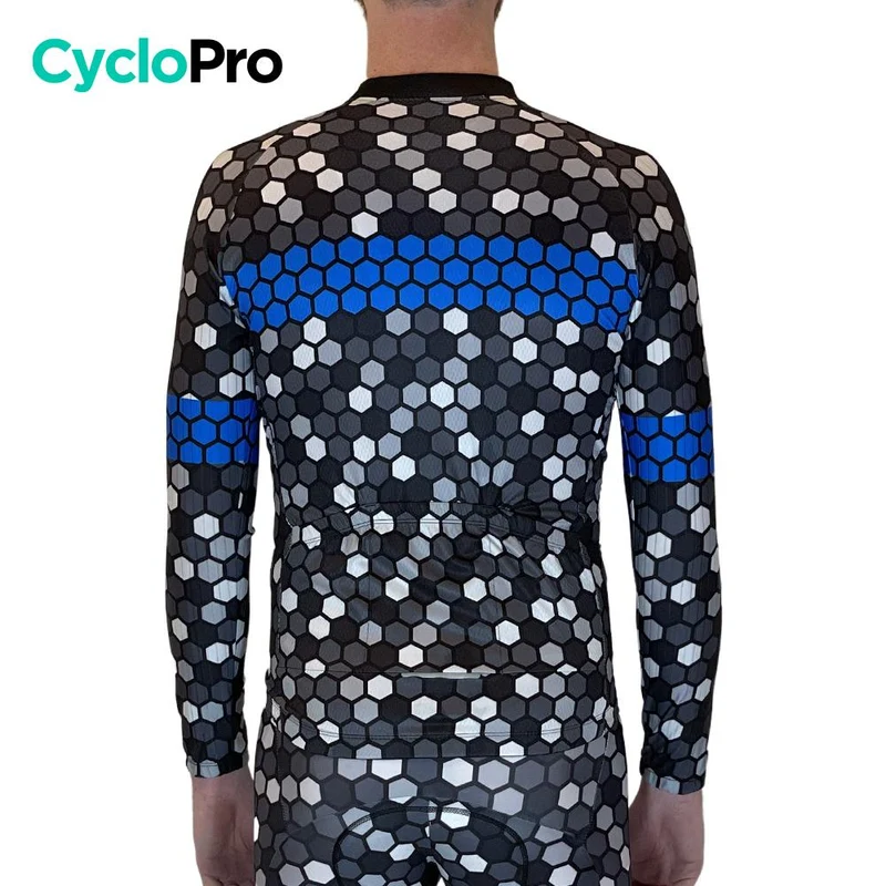 MAILLOT LONG DE CYCLISME BLEU - AUTOMNE - ATMOSPHERE+