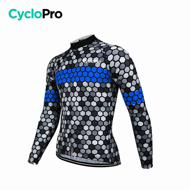 MAILLOT LONG DE CYCLISME BLEU - AUTOMNE - ATMOSPHERE+
