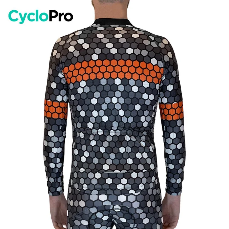 MAILLOT LONG DE CYCLISME ORANGE - AUTOMNE - ATMOSPHERE+