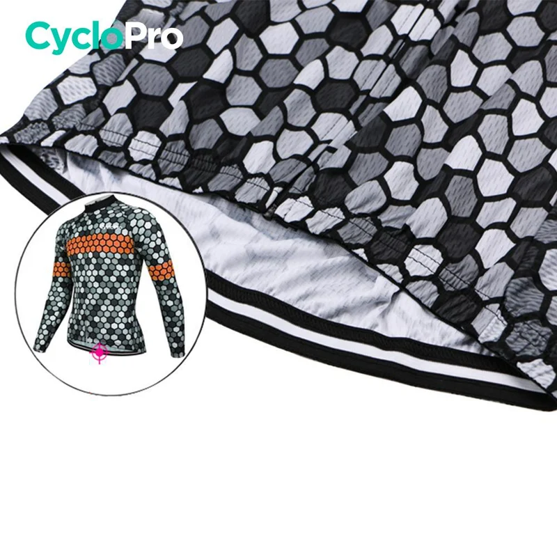 MAILLOT LONG DE CYCLISME ORANGE - AUTOMNE - ATMOSPHERE+