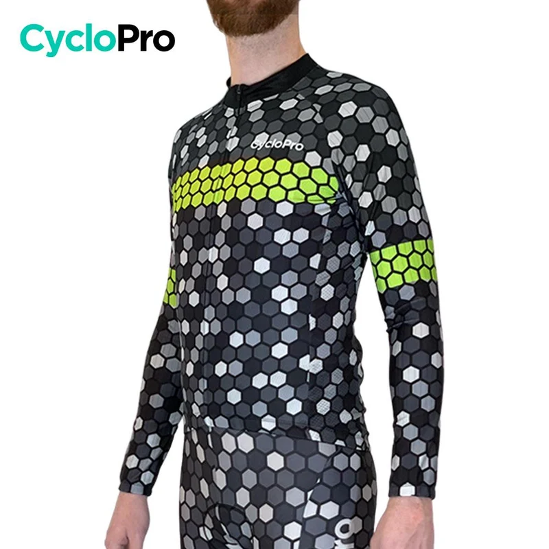 MAILLOT LONG DE CYCLISME JAUNE - AUTOMNE - ATMOSPHERE+
