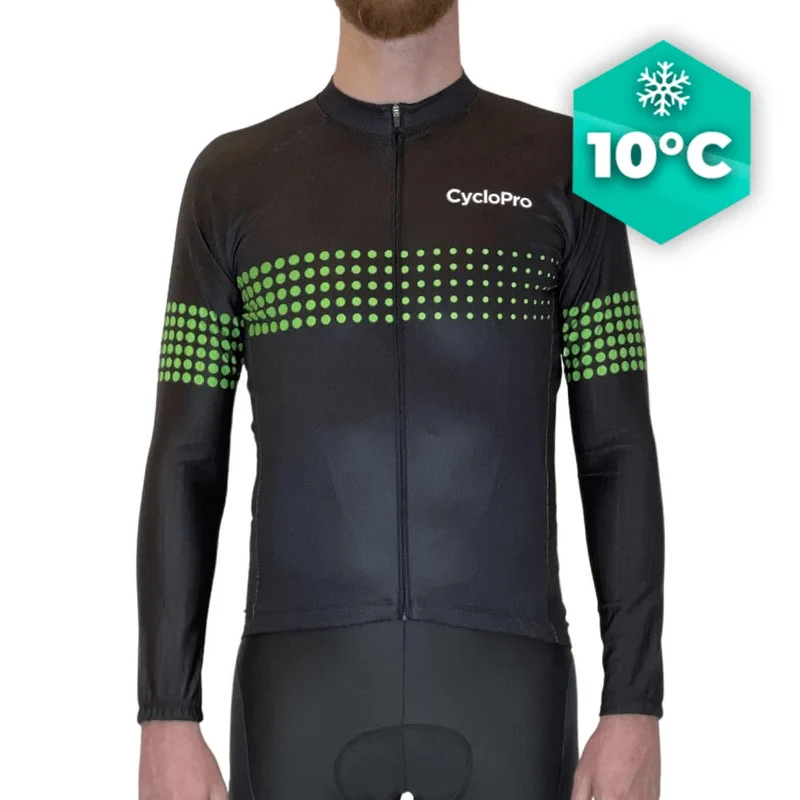 MAILLOT LONG DE CYCLISME VERT - AUTOMNE - LIBERTY+