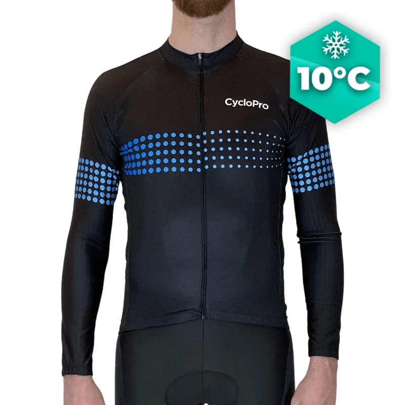 MAILLOT LONG DE CYCLISME BLEU - AUTOMNE - LIBERTY+