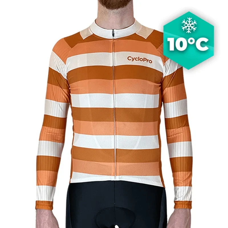 MAILLOT LONG DE CYCLISME ORANGE - AUTOMNE - ÉVASION+