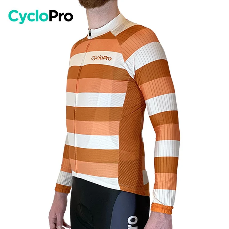 MAILLOT LONG DE CYCLISME ORANGE - AUTOMNE - ÉVASION+