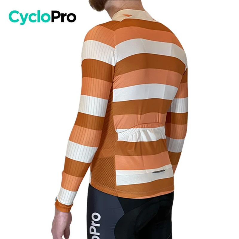 MAILLOT LONG DE CYCLISME ORANGE - AUTOMNE - ÉVASION+