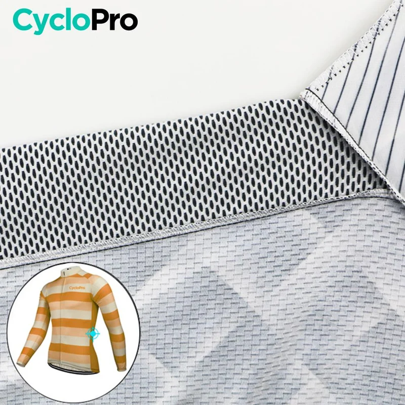 MAILLOT LONG DE CYCLISME ORANGE - AUTOMNE - ÉVASION+
