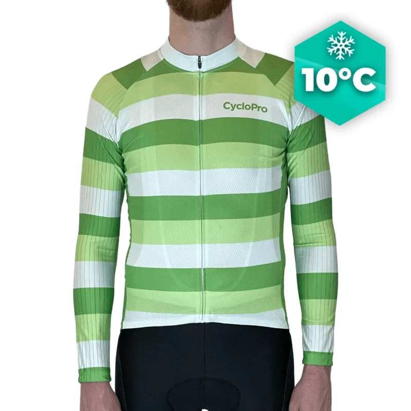 MAILLOT LONG DE CYCLISME VERT - AUTOMNE - ÉVASION+