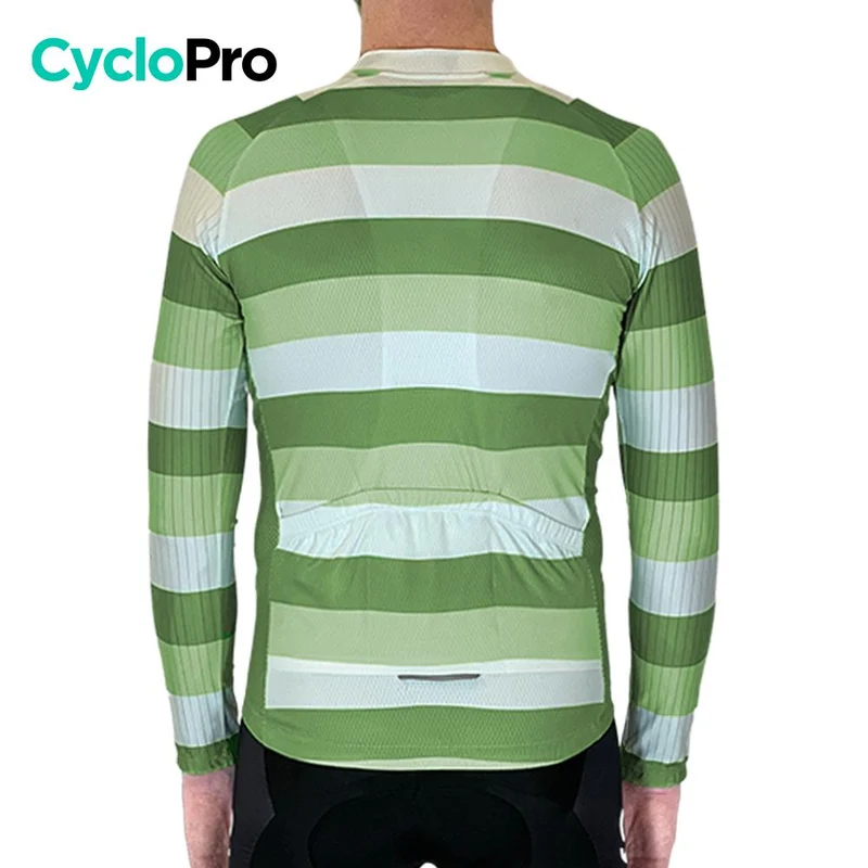 MAILLOT LONG DE CYCLISME VERT - AUTOMNE - ÉVASION+
