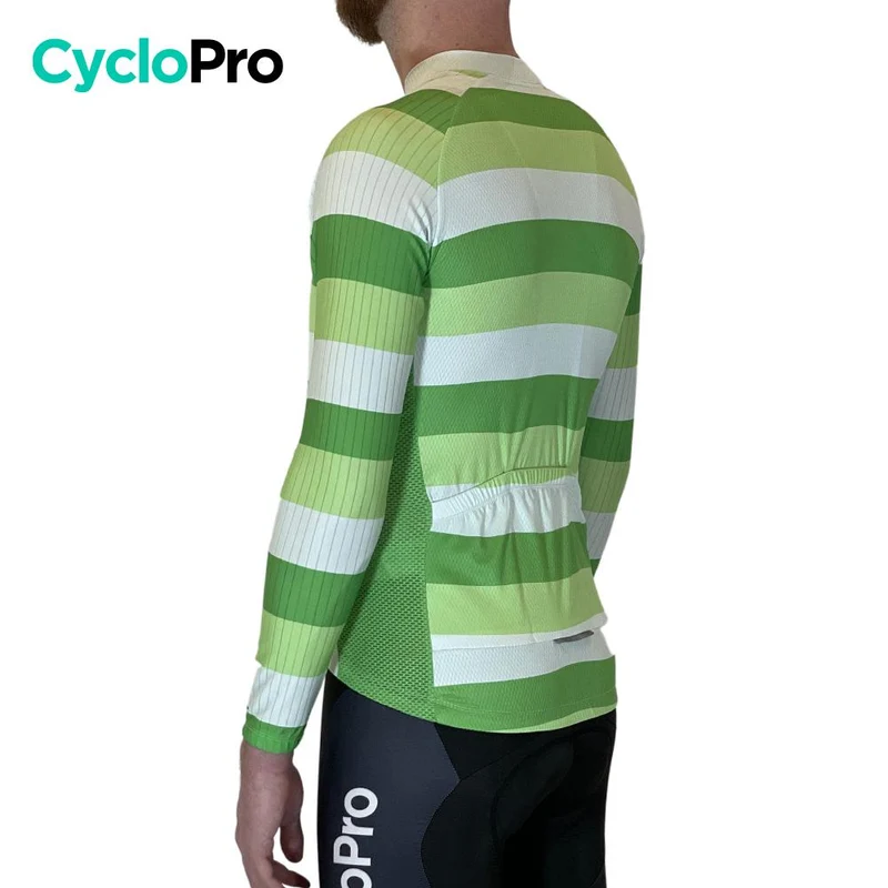 MAILLOT LONG DE CYCLISME VERT - AUTOMNE - ÉVASION+