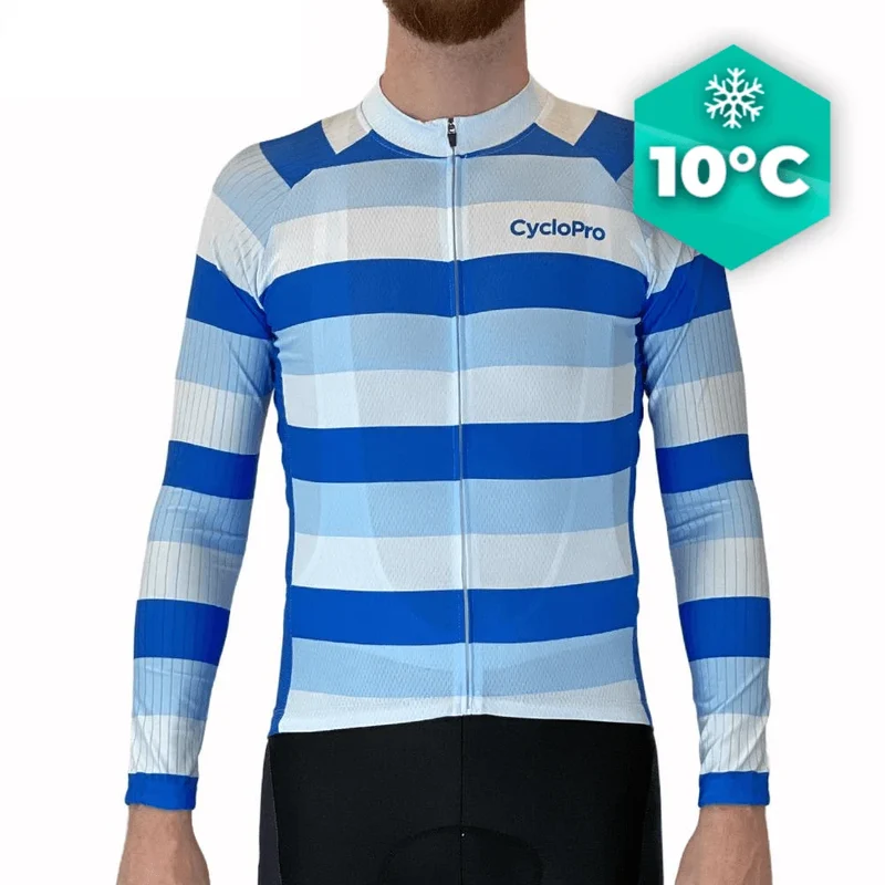 MAILLOT LONG DE CYCLISME BLEU - AUTOMNE - ÉVASION+