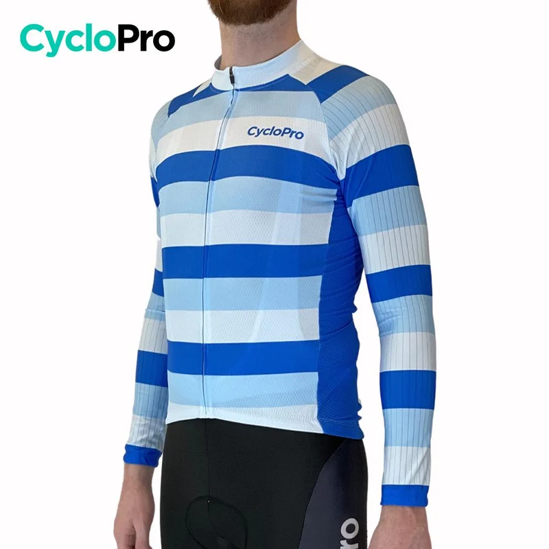 MAILLOT LONG DE CYCLISME BLEU - AUTOMNE - ÉVASION+
