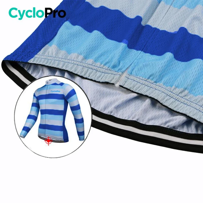 MAILLOT LONG DE CYCLISME BLEU - AUTOMNE - ÉVASION+