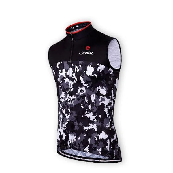 Maillot Cyclisme sans manches Noir et Blanc - Military