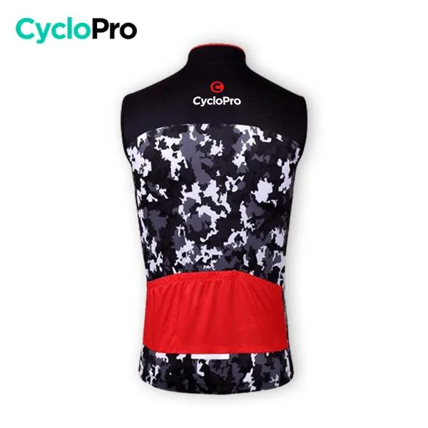 Maillot Cyclisme sans manches Noir et Blanc - Military