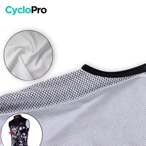 Maillot Cyclisme sans manches Noir et Blanc - Military
