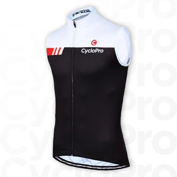 Maillot Cyclisme sans manches Noir et Blanc - Performance