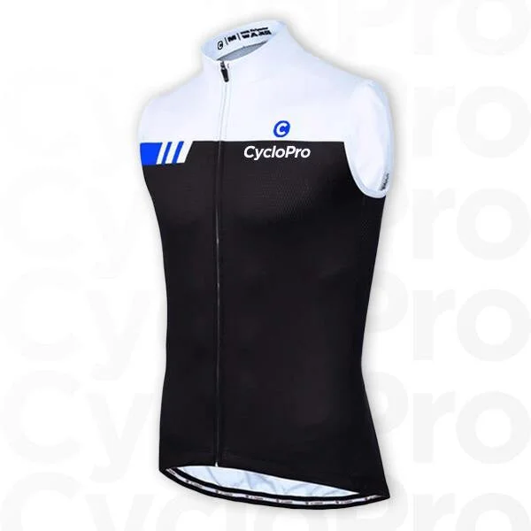 Maillot Cyclisme sans manches Noir et Blanc - Performance