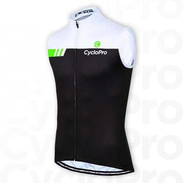 Maillot Cyclisme sans manches Noir et Blanc - Performance