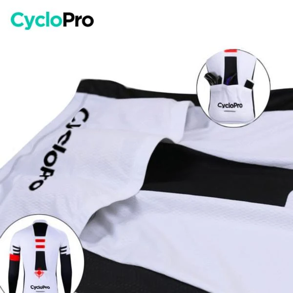 Maillot Cyclisme sans manches Noir et Blanc - Performance