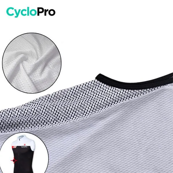 Maillot Cyclisme sans manches Noir et Blanc - Performance
