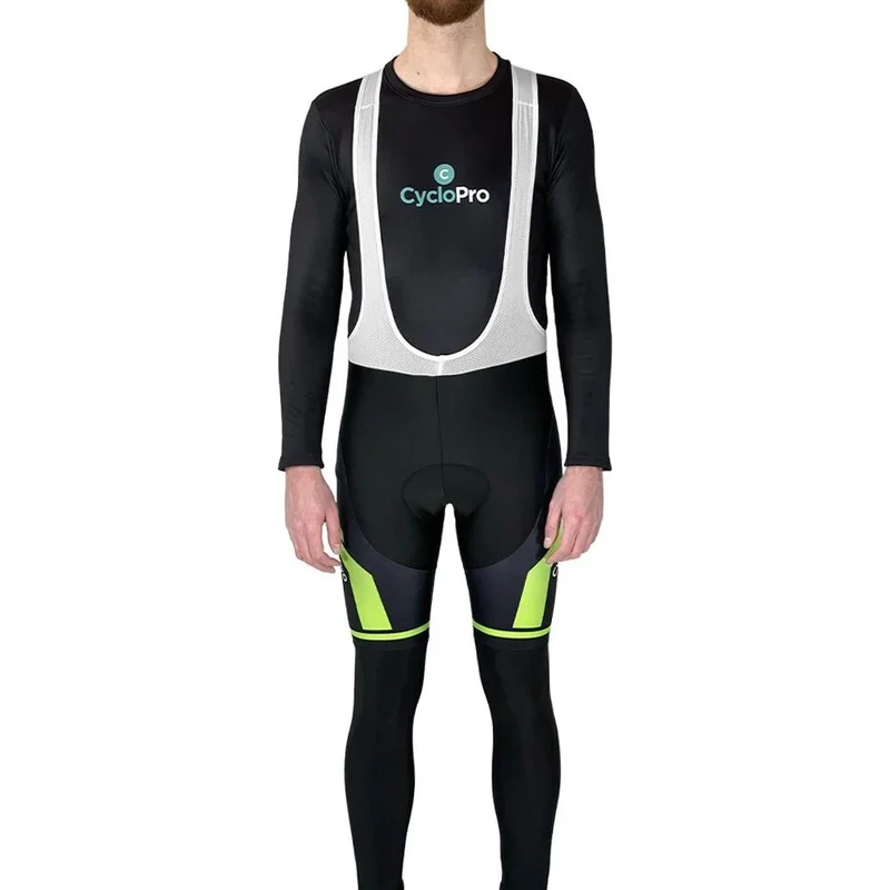 COLLANT CYCLISTE THERMIQUE VERT- HIVER - HOMME