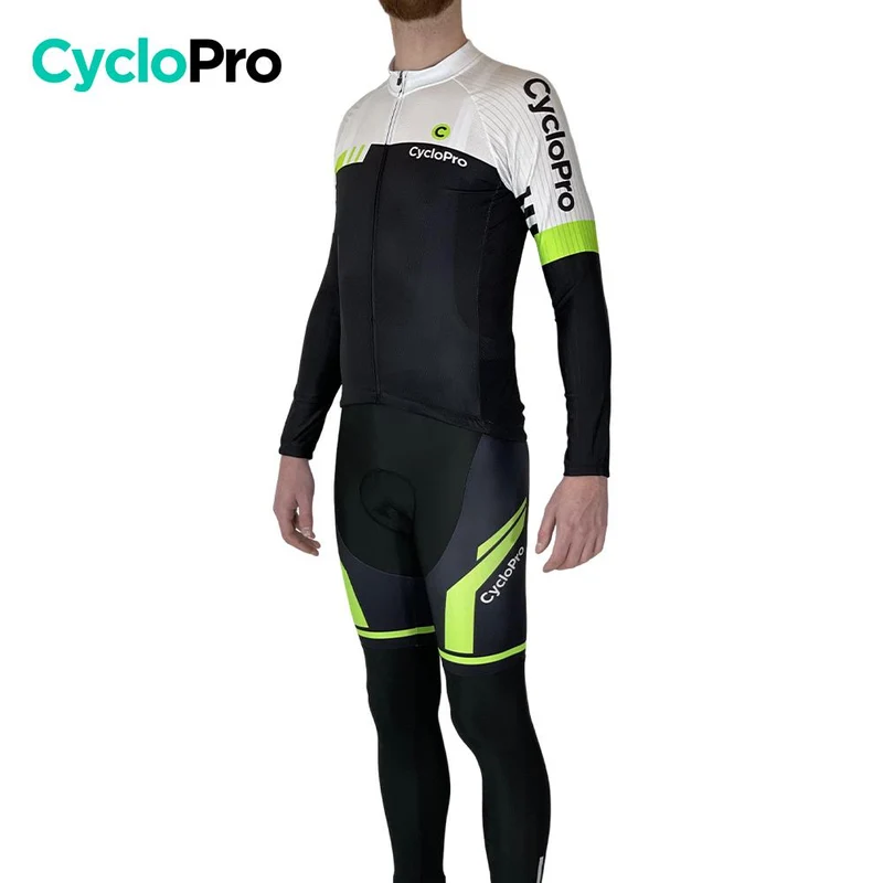 Tenue Cycliste Hiver Blanche et Verte - Pro+