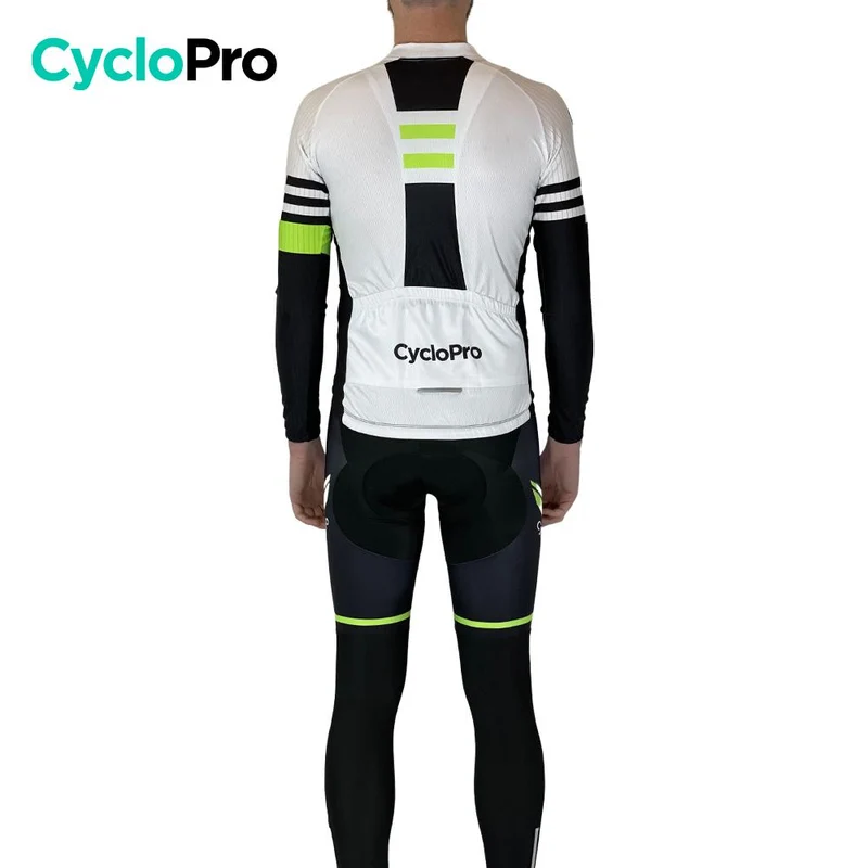 Tenue Cycliste Hiver Blanche et Verte - Pro+