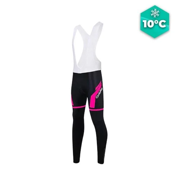 COLLANT CYCLISTE POUR FEMMES NOIRE ET ROSE - AUTOMNE