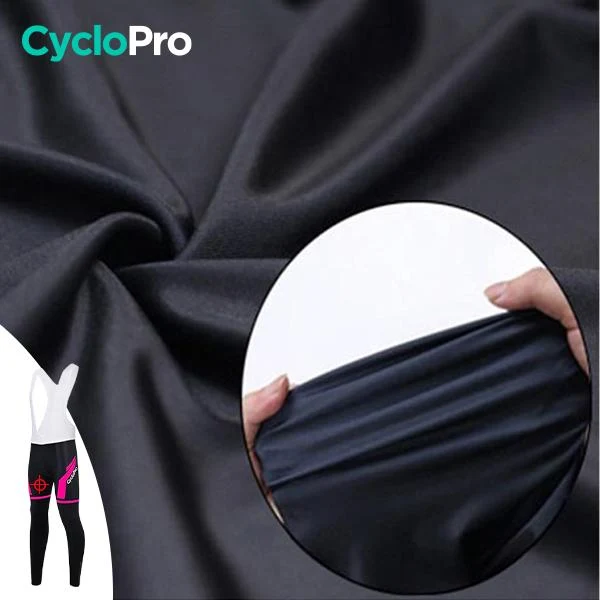 COLLANT CYCLISTE POUR FEMMES NOIRE ET ROSE - AUTOMNE